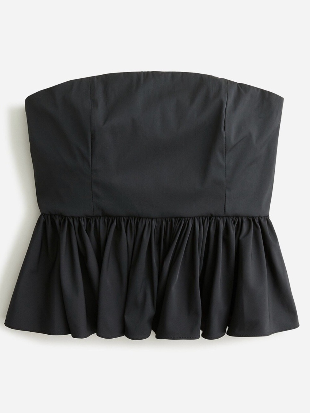J.CREW Strapless Tafetta Peplum Top